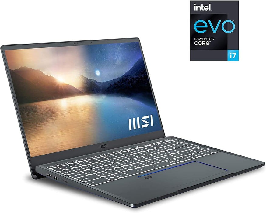 Open Box - MSI Prestige A14EVO 14" FHD Ultra Thin and Light Professional Laptop (ntel Core i7-1185G7, 16GB DDR4 RAM, 512GB SSD, Intel Iris Xe, Windows 10) - Grey